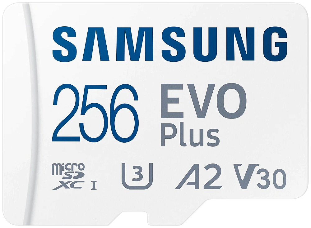 Карта памяти Samsung microSDXC 256 ГБ Class 10, V30, A2, UHS-I U3, R 130 МБ/с, адаптер на SD, 1 шт.