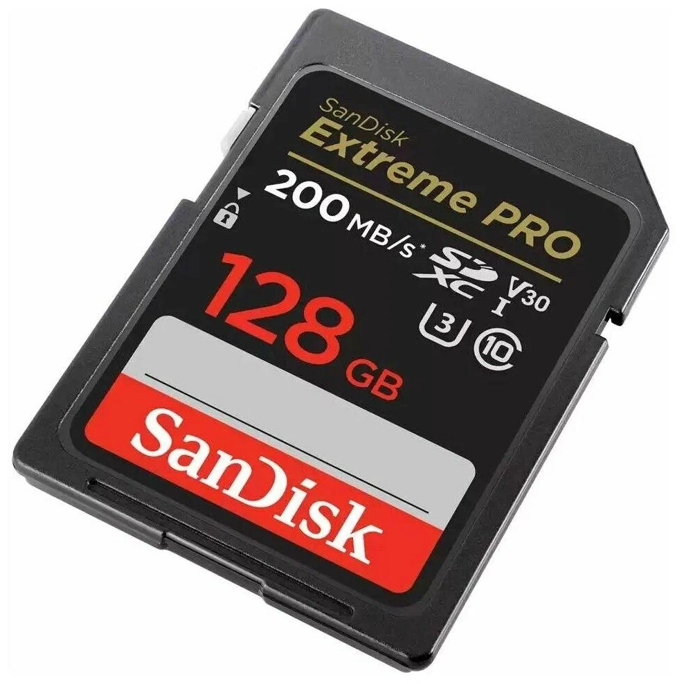 Карта памяти SanDisk SDXC 128 ГБ Class 10, V30, UHS-I U3, 1 шт., черный