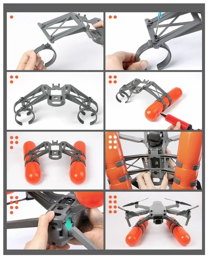 Посадочные шасси с поплавком Амфибия для DJI Air2 / Air 2S