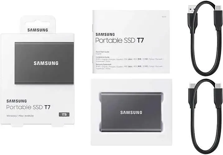Портативный SSD USB 3.2 T7 1ТБ MU-PC1T0H (Серый)