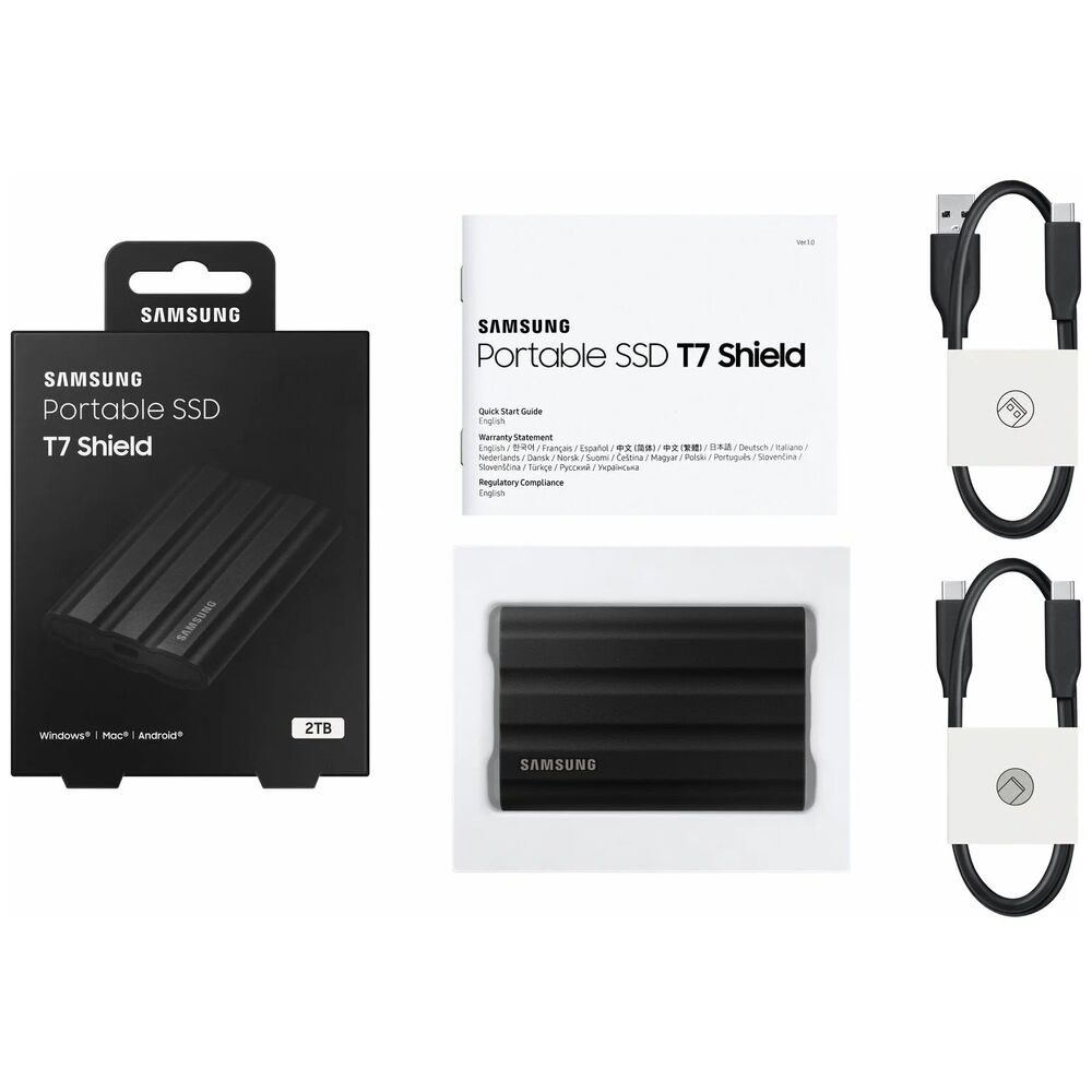 Портативный SSD Samsung T7 Shield 1TB MU-PE1TO (Чёрный)