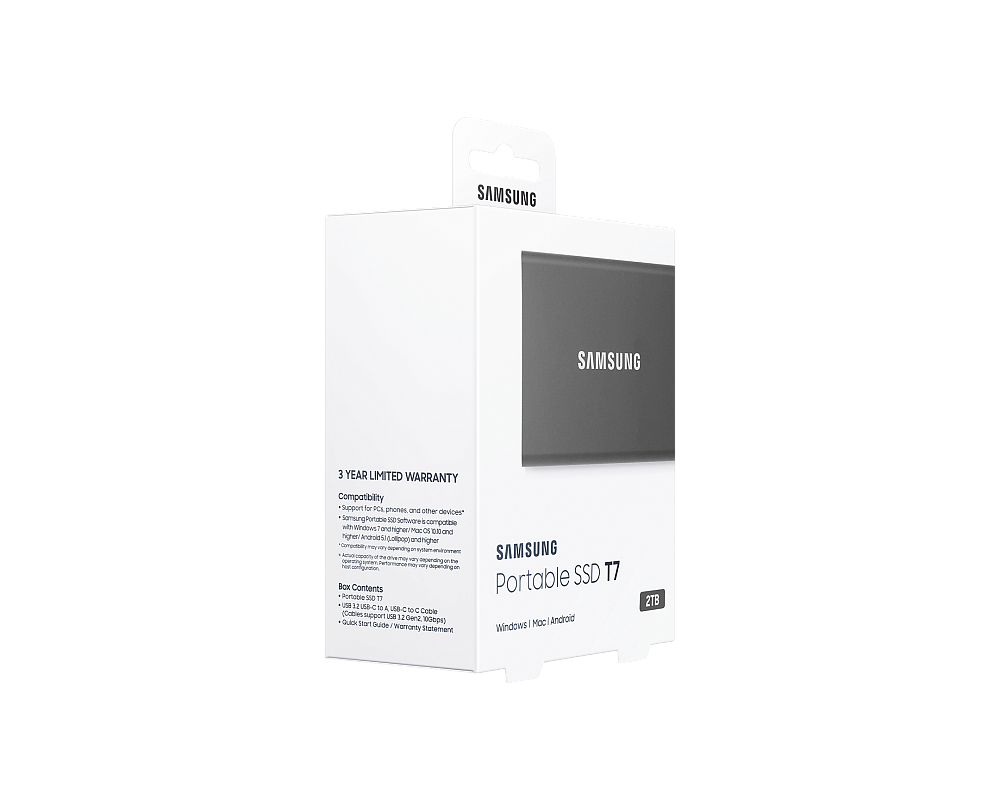 Портативный SSD USB 3.2 T7 2TB MU-PC2T0H (Серый)