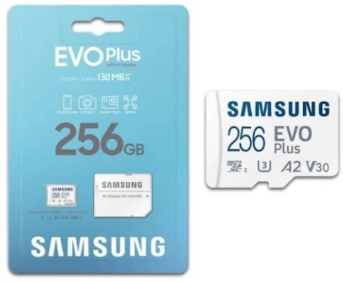 Карта памяти Samsung microSDXC 256 ГБ Class 10, V30, A2, UHS-I U3, R 130 МБ/с, адаптер на SD, 1 шт.