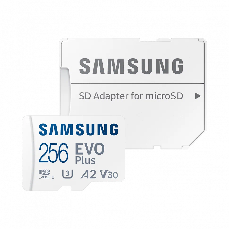 Карта памяти Samsung microSDXC 256 ГБ Class 10, V30, A2, UHS-I U3, R 130 МБ/с, адаптер на SD, 1 шт.