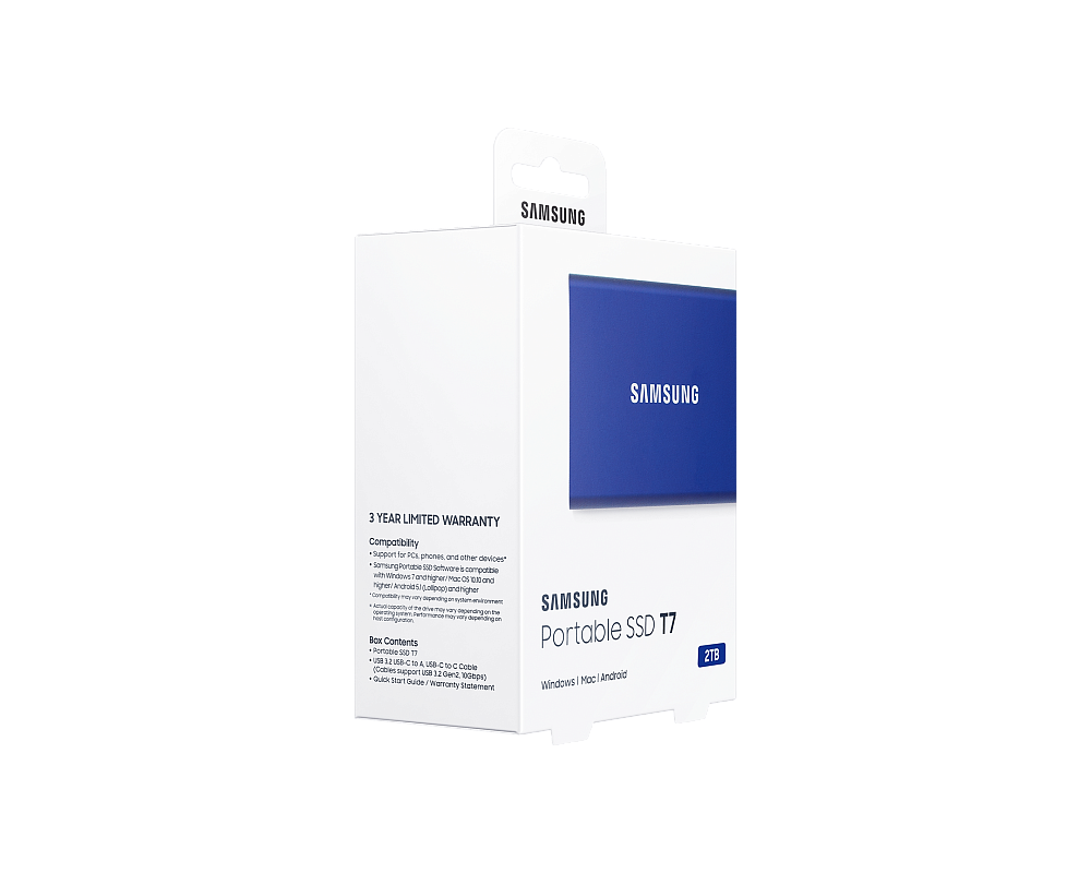 Портативный SSD USB 3.2 T7 2TB MU-PC2T0H (Синий)